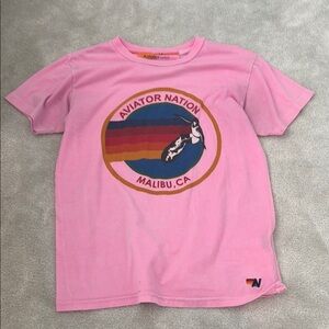 Vibrant Pink Short Sleeve Tee with Retro Graphic